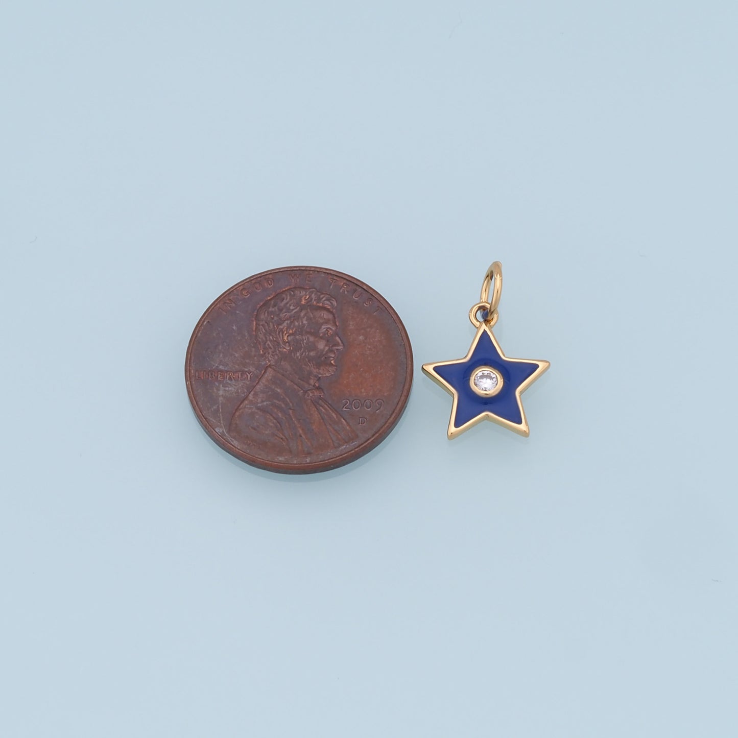 Gold Star Charms,18K Gold Filled Enamel Star Pendant,CZ Star Charm Bracelet Necklace for DIY Jewelry Making Supply