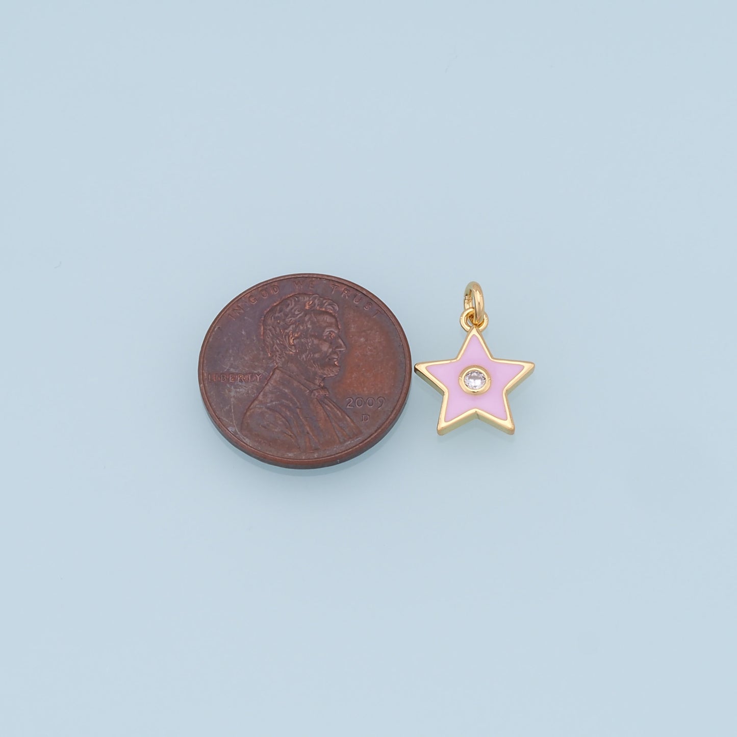 Gold Star Charms,18K Gold Filled Enamel Star Pendant,CZ Star Charm Bracelet Necklace for DIY Jewelry Making Supply