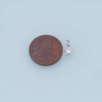 18K Gold Filled Star Pendant,CZ Star Charm Bracelet Necklace for DIY Jewelry Making Supply