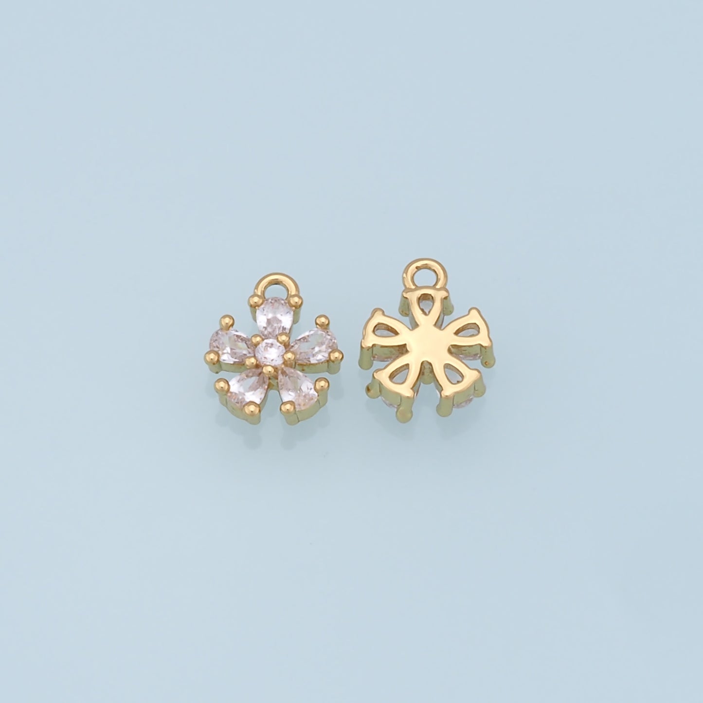 18K Gold Filled Star Pendant,CZ Star Charm Bracelet Necklace for DIY Jewelry Making Supply