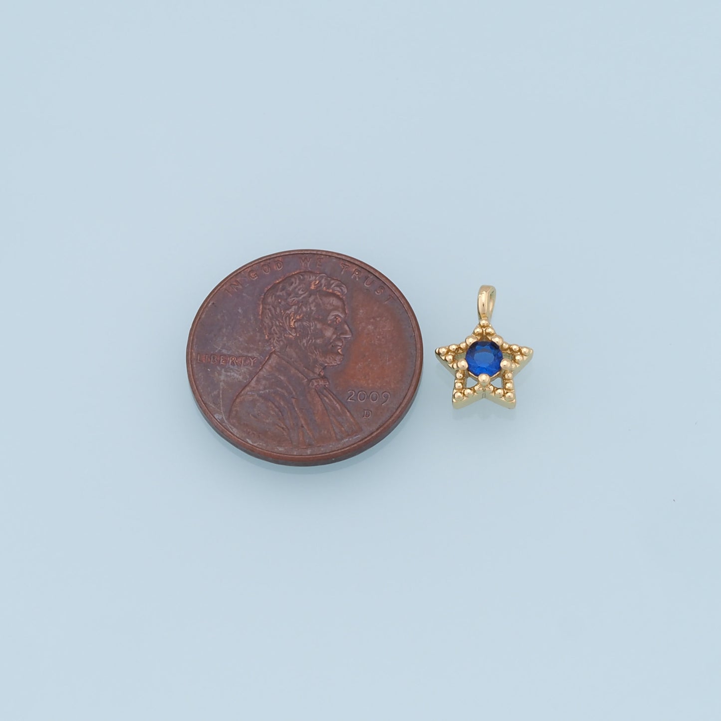 18K Gold Filled Star Pendant,CZ Star Charm Bracelet Necklace for DIY Jewelry Making Supply