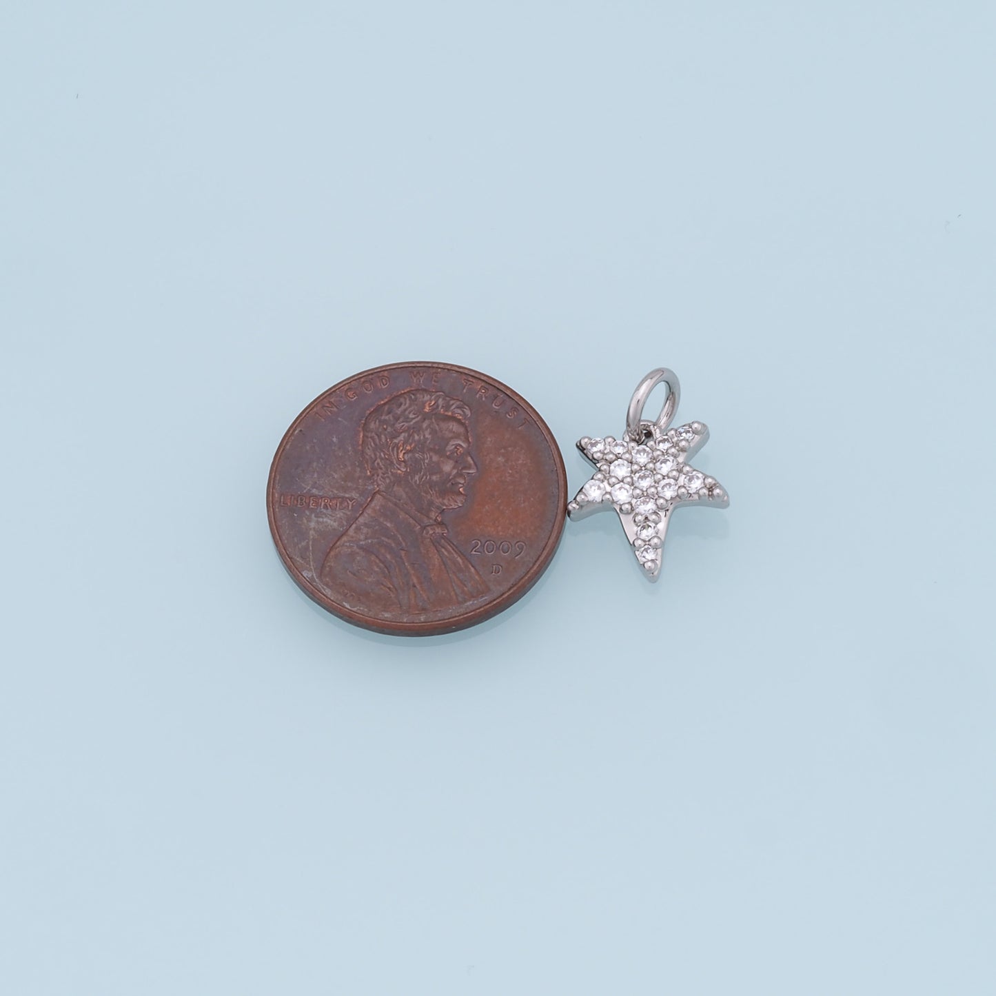 18K Gold Filled Star Pendant,CZ Star Charm Bracelet Necklace for DIY Jewelry Making Supply