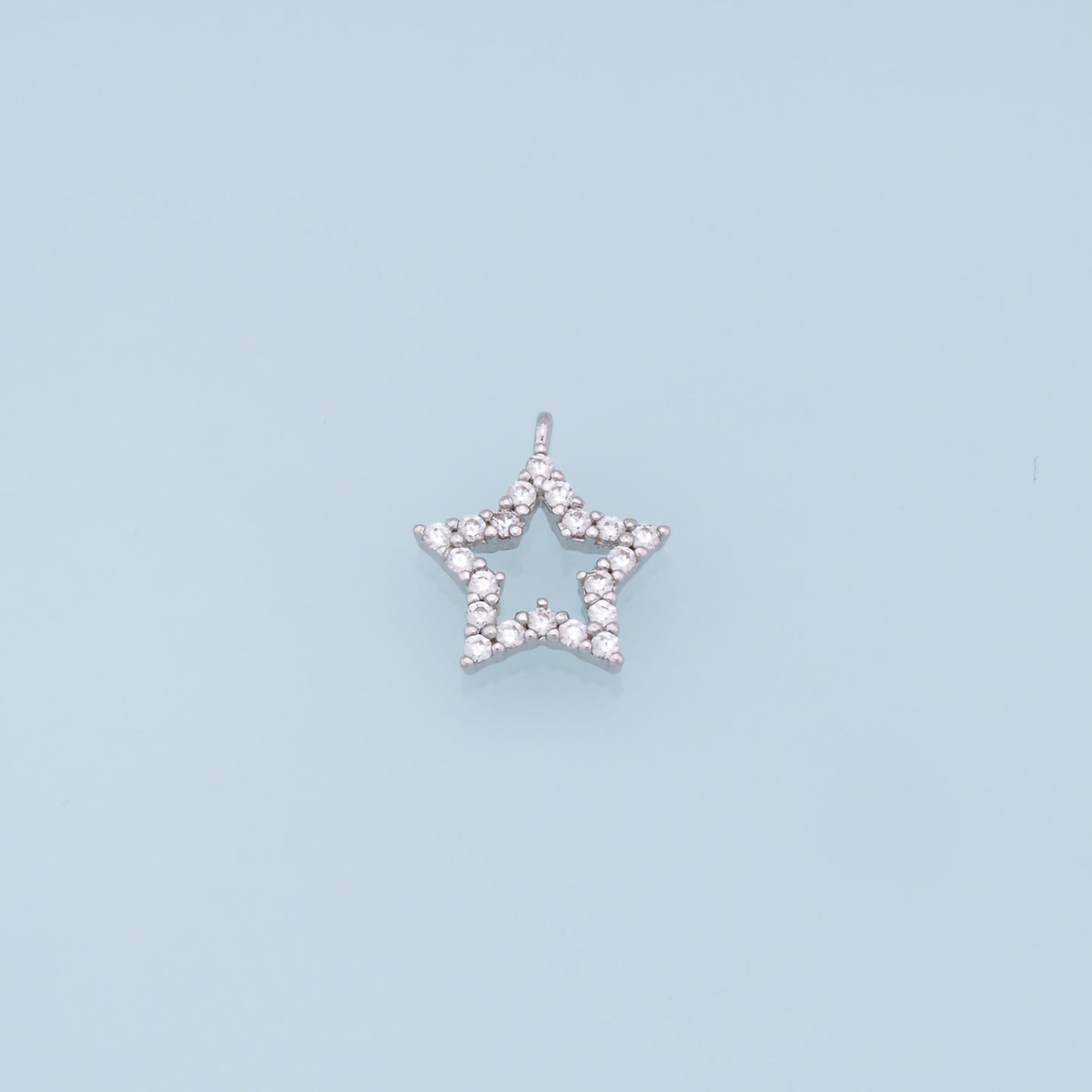 18K Gold Filled Star Pendant,CZ Star Charm Bracelet Necklace for DIY Jewelry Making Supply