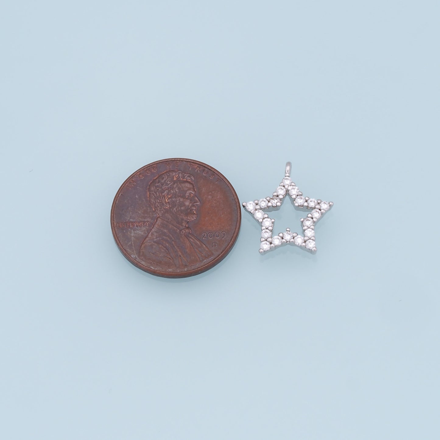 18K Gold Filled Star Pendant,CZ Star Charm Bracelet Necklace for DIY Jewelry Making Supply