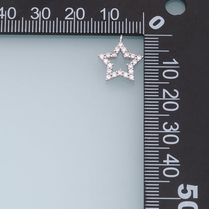 18K Gold Filled Star Pendant,CZ Star Charm Bracelet Necklace for DIY Jewelry Making Supply
