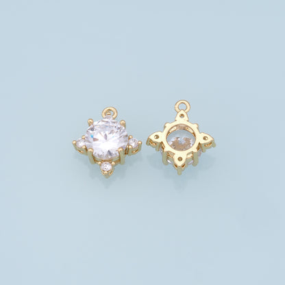 18K Gold Filled Star Pendant,CZ Star Charm Bracelet Necklace for DIY Jewelry Making Supply