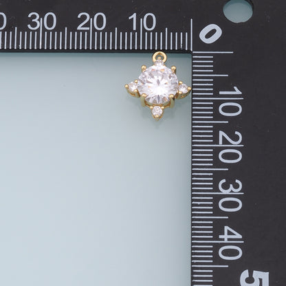 18K Gold Filled Star Pendant,CZ Star Charm Bracelet Necklace for DIY Jewelry Making Supply