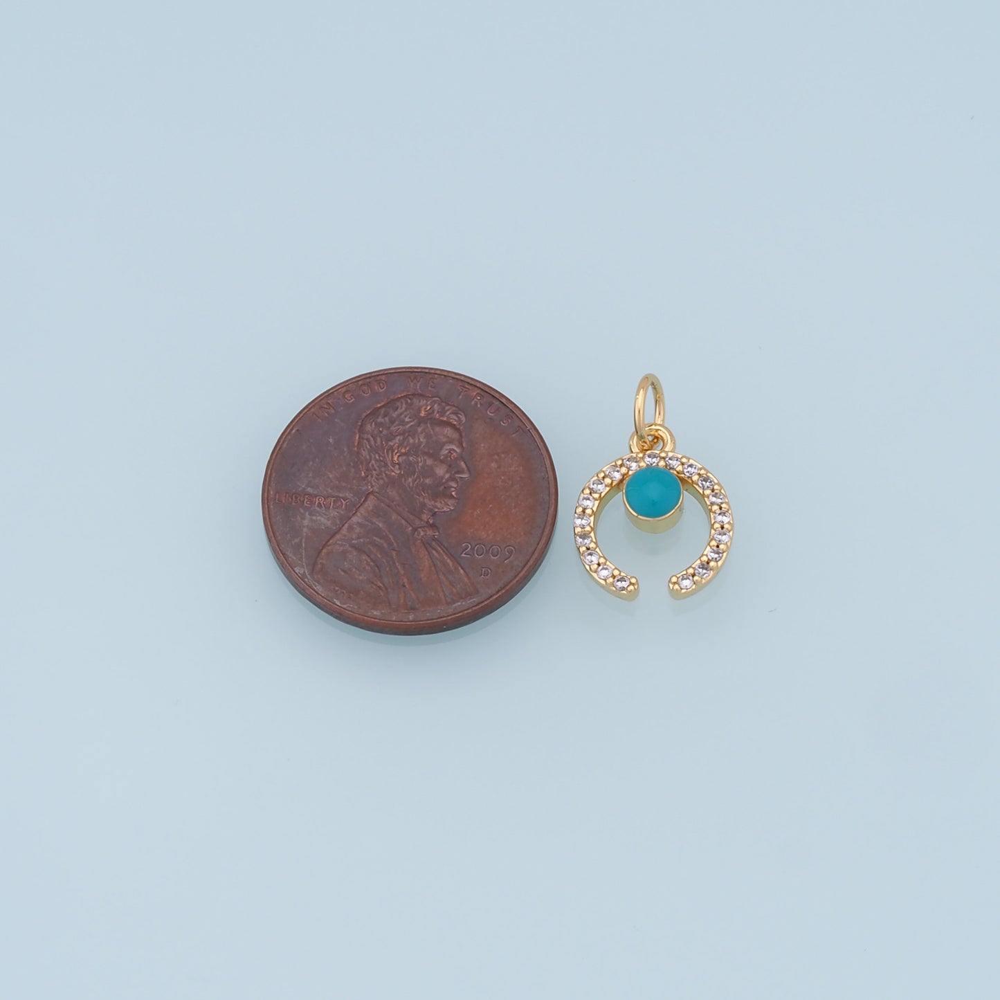 Gold Moon Charms,18K Gold Filled Moon Pendant,CZ Micro Pave Star Charm Bracelet Necklace for DIY Jewelry Making Supply