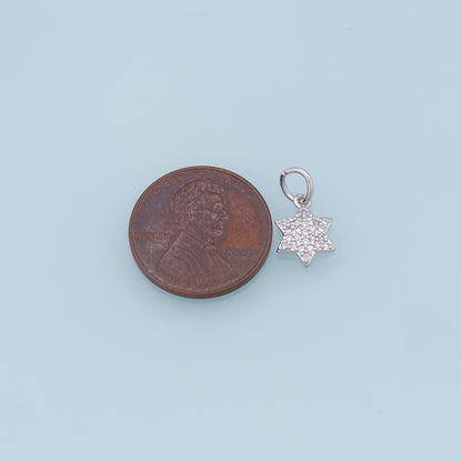 18K Gold Filled Star Pendant,CZ Star Charm Bracelet Necklace for DIY Jewelry Making Supply