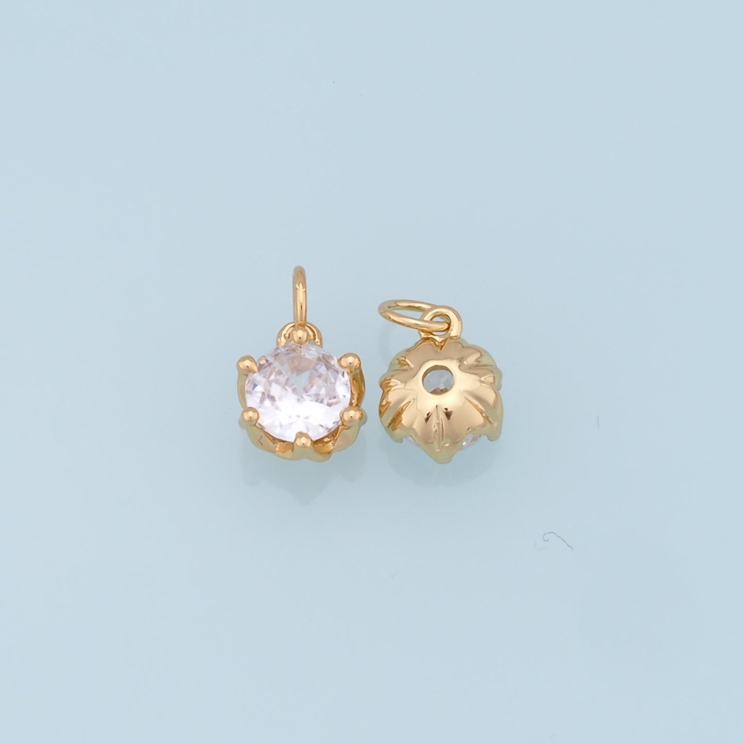 18K Gold Filled Star Pendant,CZ Star Charm Bracelet Necklace for DIY Jewelry Making Supply
