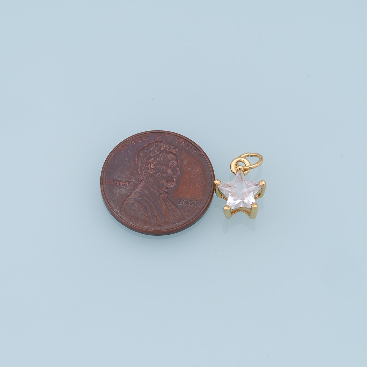 18K Gold Filled Star Pendant,CZ Star Charm Bracelet Necklace for DIY Jewelry Making Supply