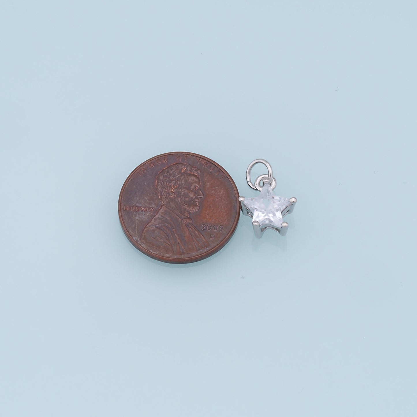 18K Gold Filled Star Pendant,CZ Star Charm Bracelet Necklace for DIY Jewelry Making Supply