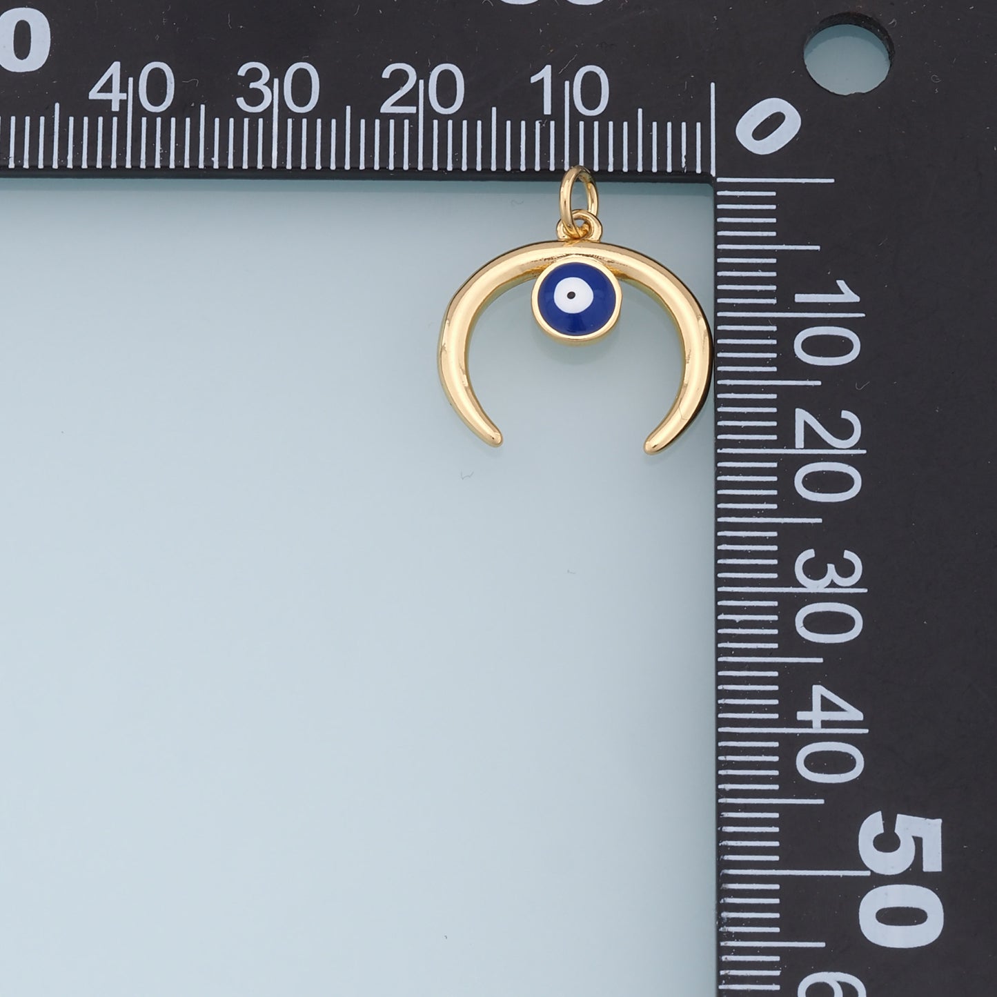Gold Moon Evil Eye Charms,18K Gold Filled Moon Pendant,Evil Eye Charm Bracelet Necklace for DIY Jewelry Making Supply