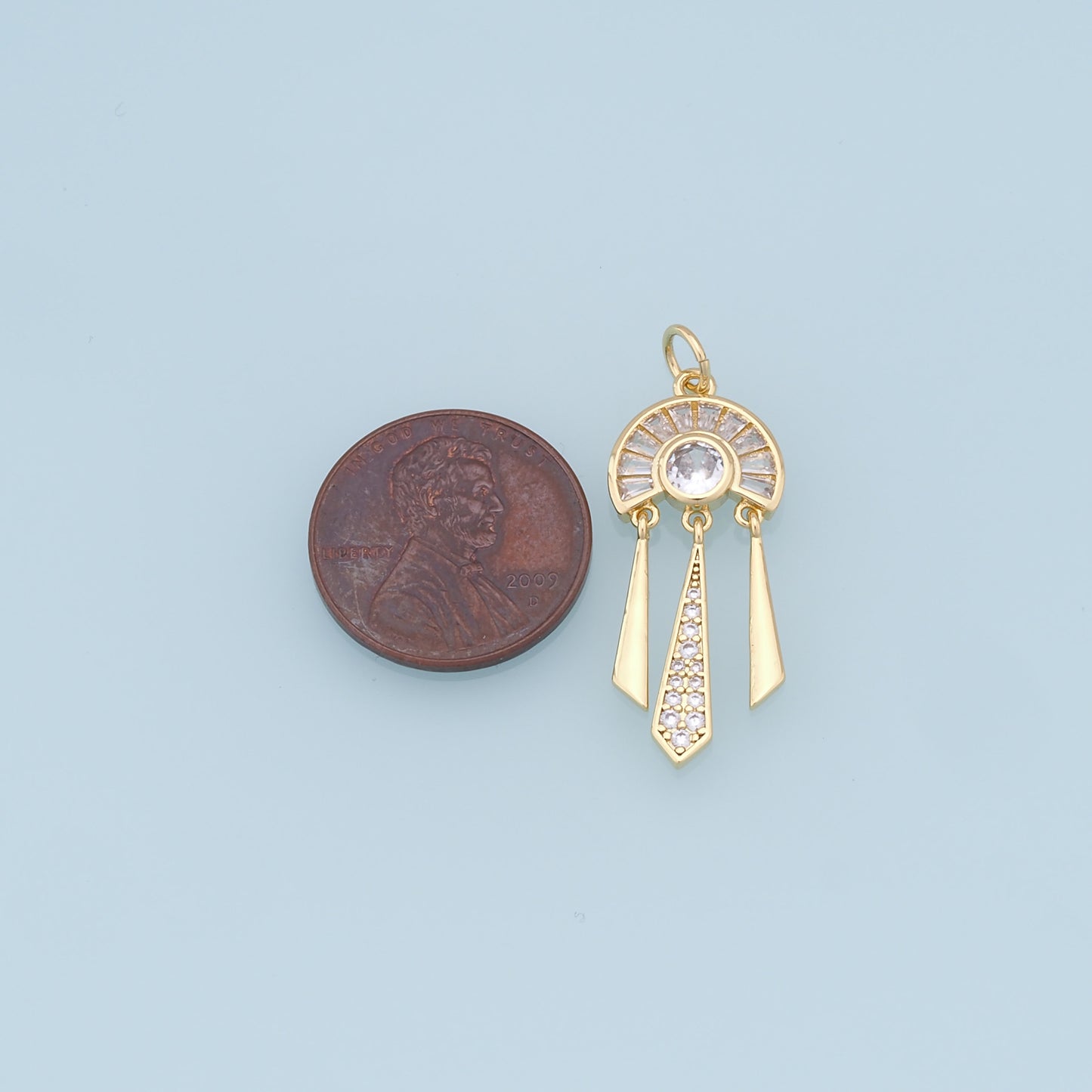Gold tassel Charms,18K Gold Filled semicircle Pendant,geometry Charm Bracelet Necklace for DIY Jewelry Making Supply