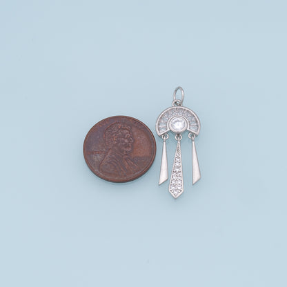 Gold tassel Charms,18K Gold Filled semicircle Pendant,geometry Charm Bracelet Necklace for DIY Jewelry Making Supply