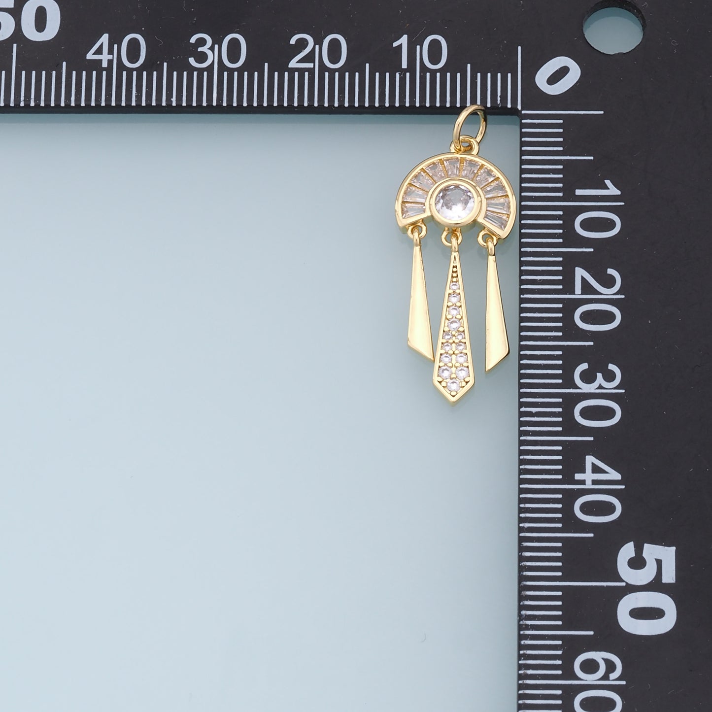 Gold tassel Charms,18K Gold Filled semicircle Pendant,geometry Charm Bracelet Necklace for DIY Jewelry Making Supply