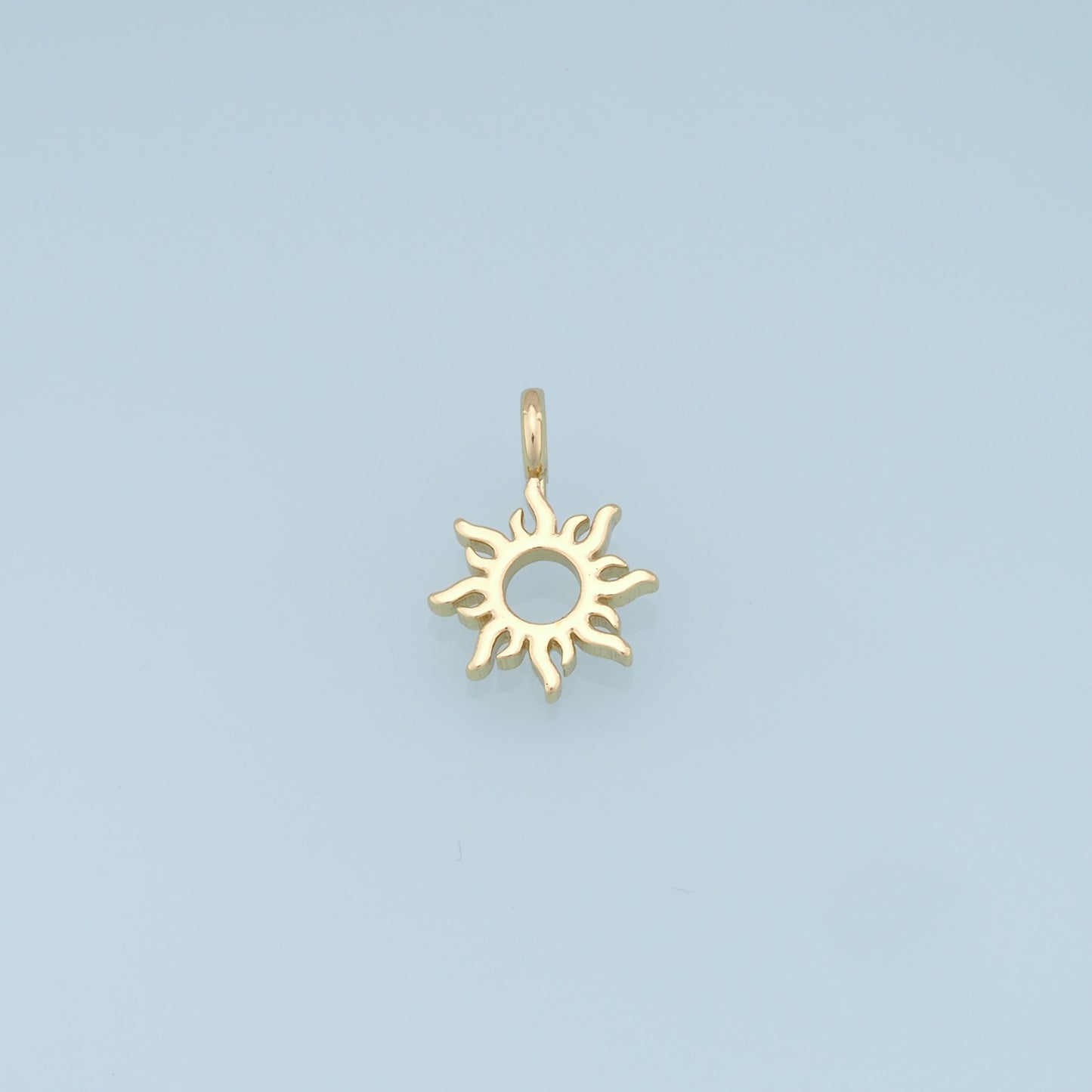 Gold Sun Charms,18K Gold Filled Sun Pendant,celestial  Charm Bracelet Necklace for DIY Jewelry Making Supply