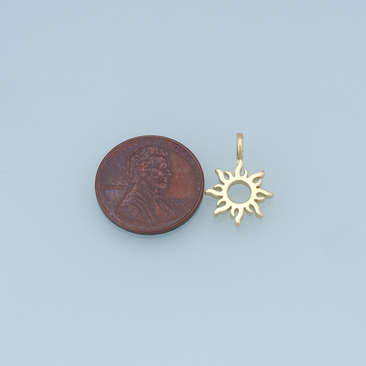 Gold Sun Charms,18K Gold Filled Sun Pendant,celestial  Charm Bracelet Necklace for DIY Jewelry Making Supply