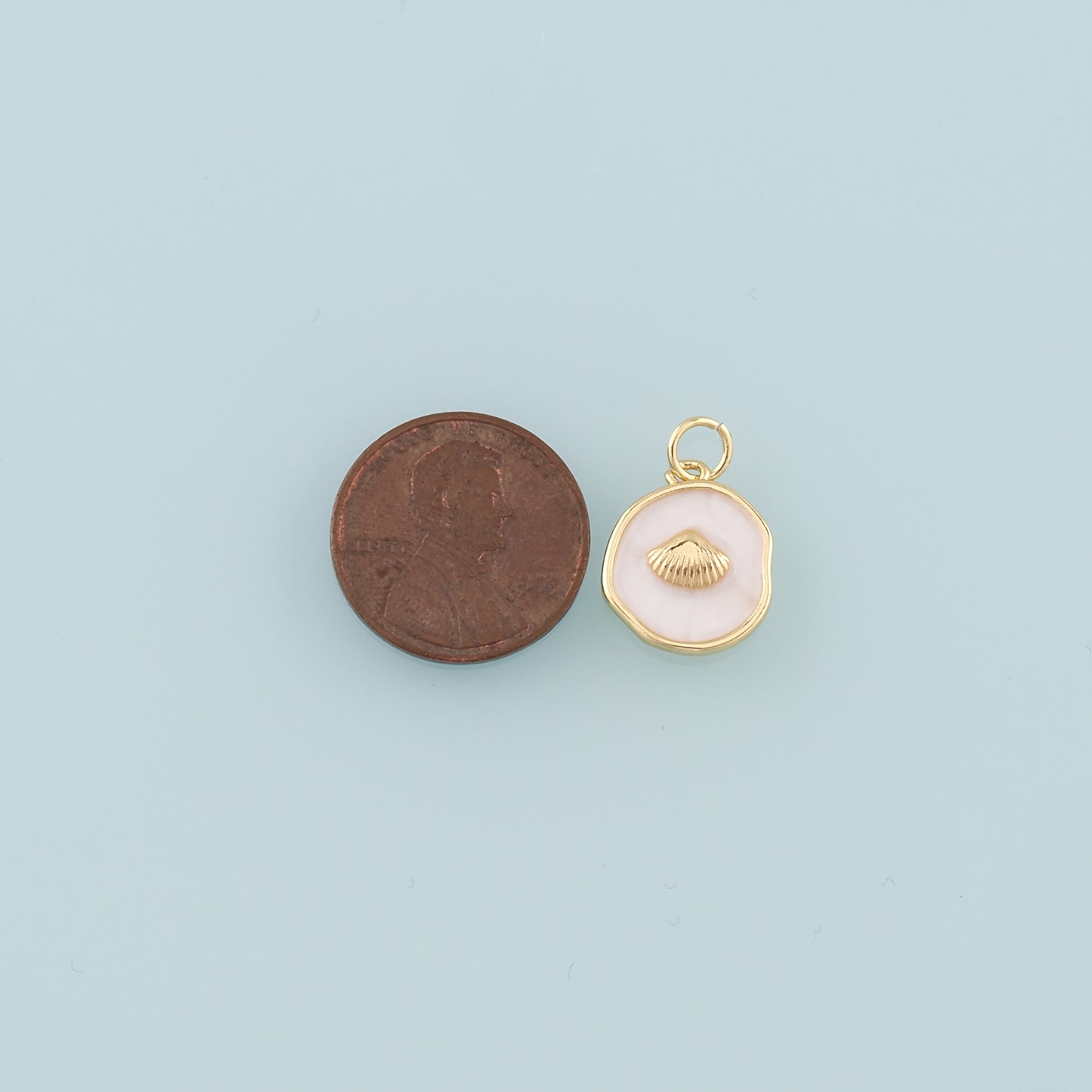 Gold Shell Charms,18K Gold Filled Scallop Pendant,Enamel Conch Shell Charm Bracelet Necklace for DIY Jewelry Making Supply