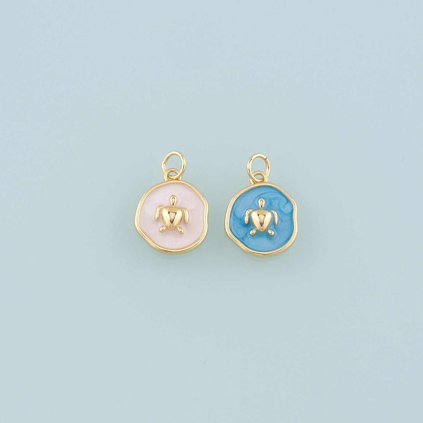Gold Turtle Charms,18K Gold Filled Turtle Pendant,Enamel Turtle Charm Bracelet Necklace for DIY Jewelry Making Supply