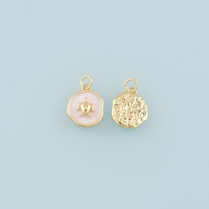 Gold Turtle Charms,18K Gold Filled Turtle Pendant,Enamel Turtle Charm Bracelet Necklace for DIY Jewelry Making Supply