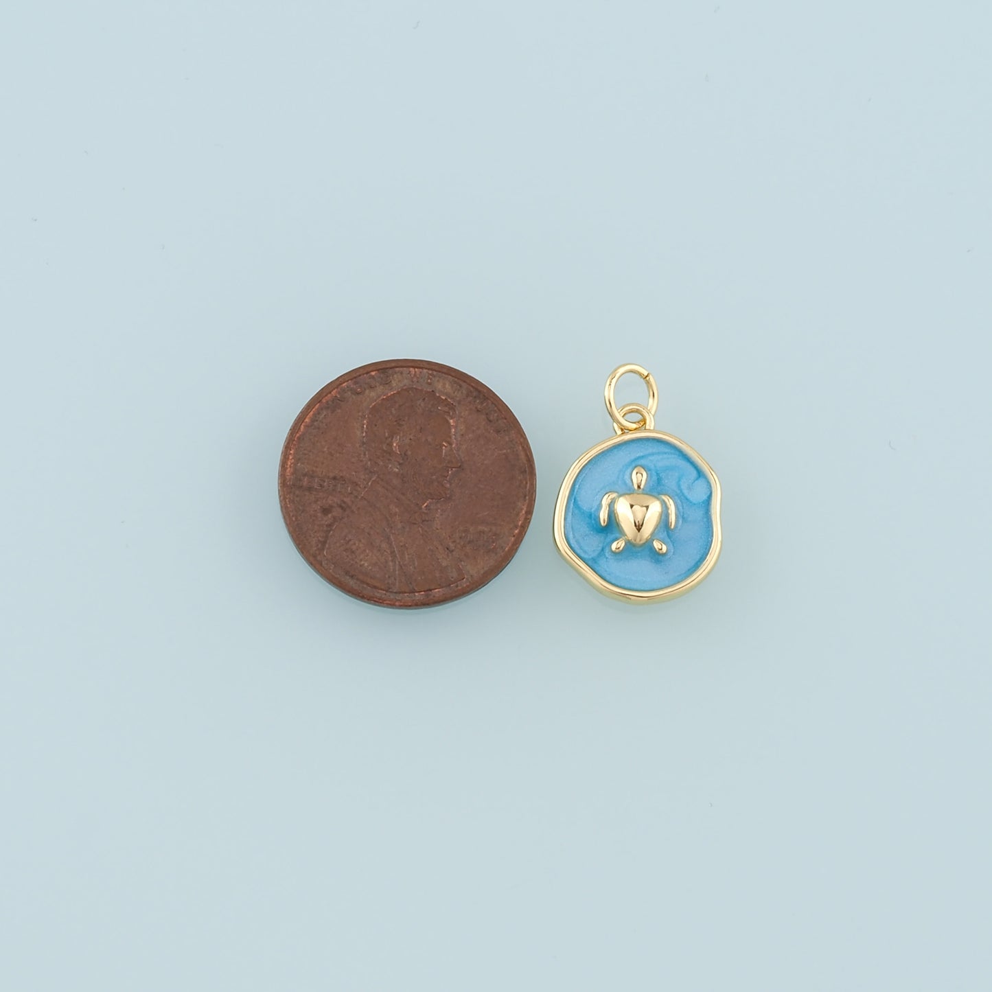 Gold Turtle Charms,18K Gold Filled Turtle Pendant,Enamel Turtle Charm Bracelet Necklace for DIY Jewelry Making Supply