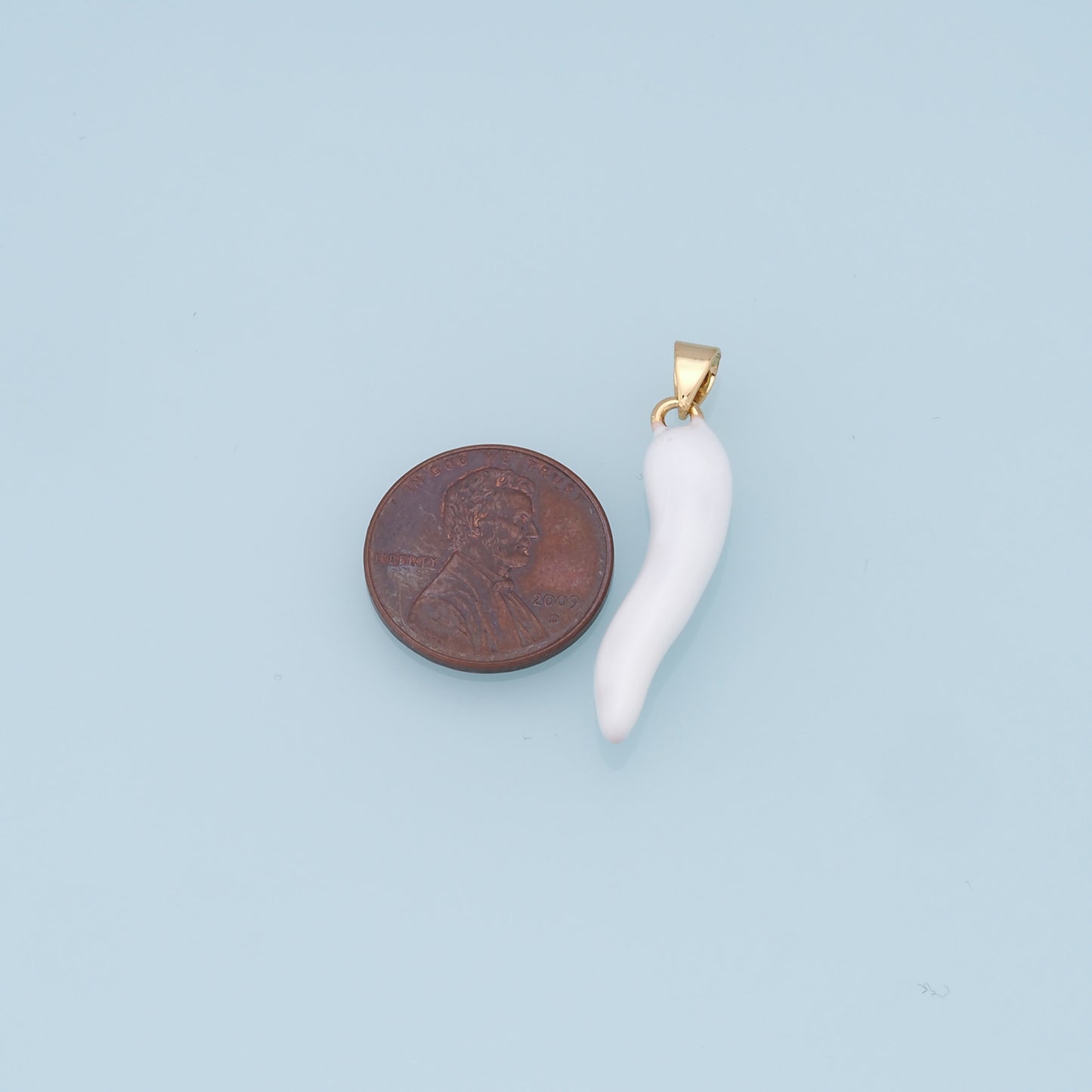 18K Gold Filled Italian Horn Pendant,Italian Horn Charm Bracelet Necklace for DIY Jewelry Making Supply