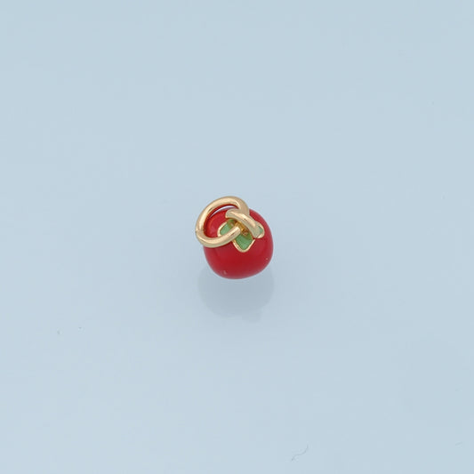 Gold Apple Charms,18K Gold Filled Enamel Apple Pendant,Fruit Charm Bracelet Necklace for DIY Jewelry Making Supply