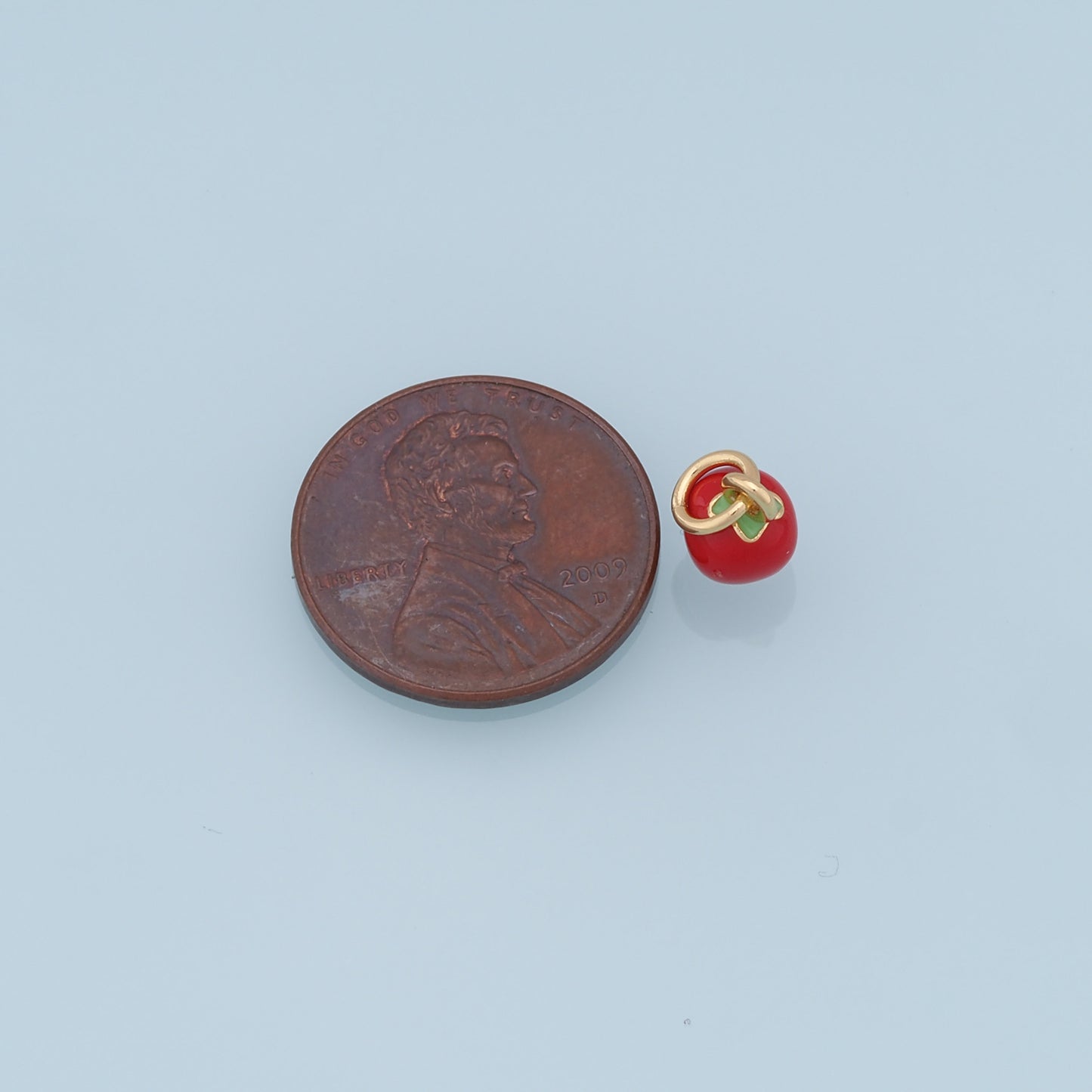Gold Apple Charms,18K Gold Filled Enamel Apple Pendant,Fruit Charm Bracelet Necklace for DIY Jewelry Making Supply