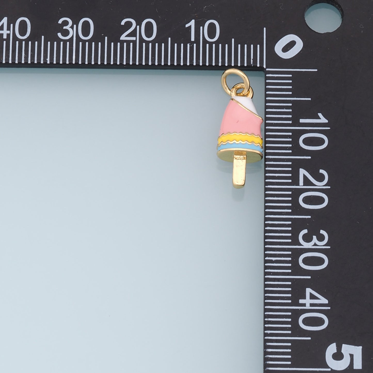 Ice Cream Charms,18K Gold Filled Enamel Ice Cream Pendant,Cute Ice Cream Charm Bracelet Necklace for DIY Jewelry Making Supply