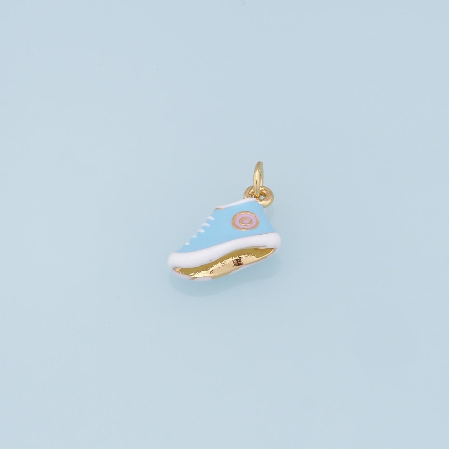 Gold Shoe Charms,18K Gold Filled Enamel Shoe Pendant,Cute Shoe Charm Bracelet Necklace for DIY Jewelry Making Supply