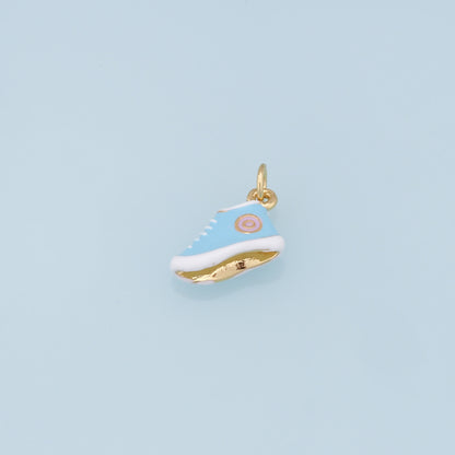 Gold Shoe Charms,18K Gold Filled Enamel Shoe Pendant,Cute Shoe Charm Bracelet Necklace for DIY Jewelry Making Supply