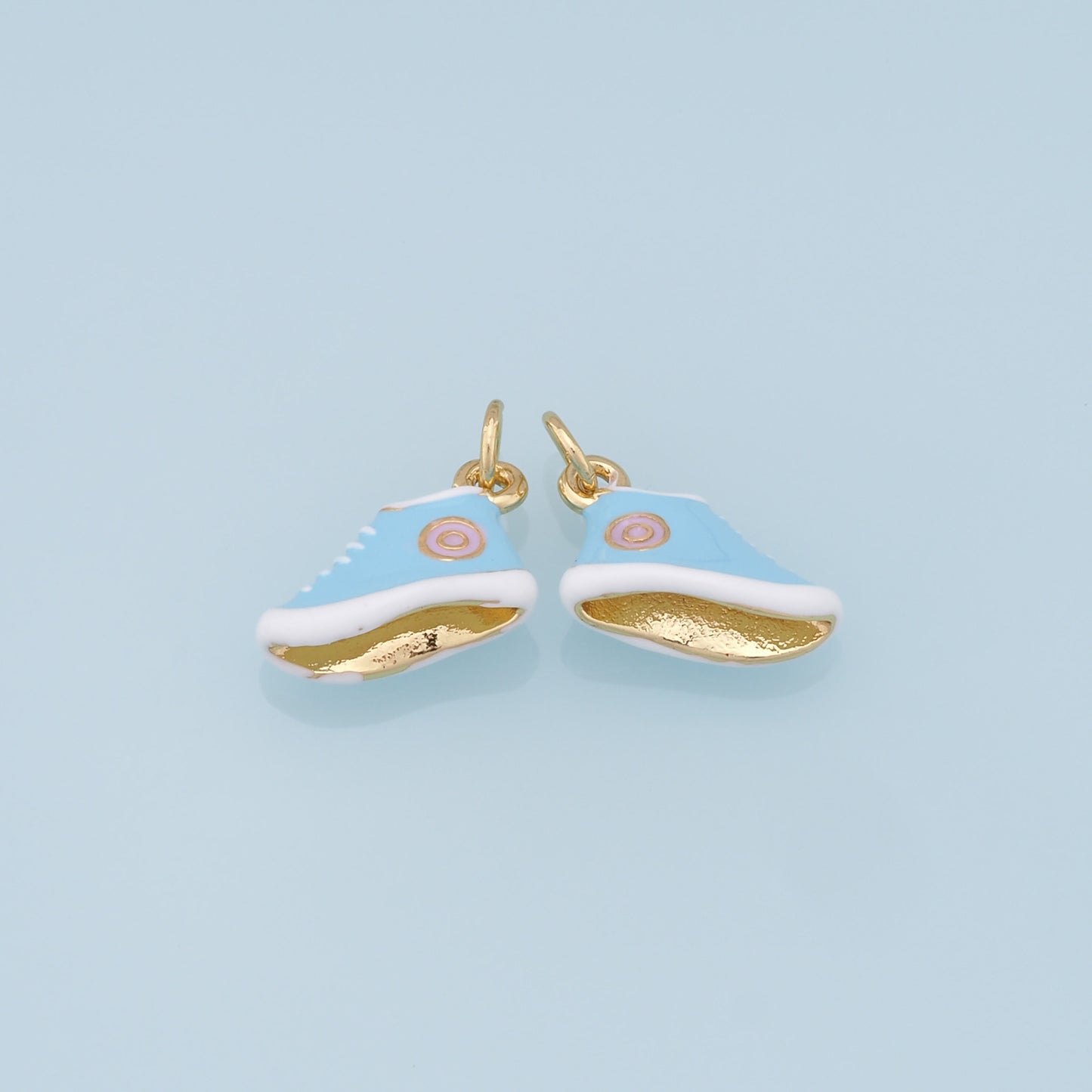 Gold Shoe Charms,18K Gold Filled Enamel Shoe Pendant,Cute Shoe Charm Bracelet Necklace for DIY Jewelry Making Supply