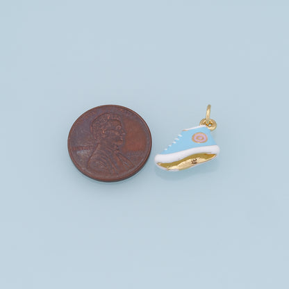Gold Shoe Charms,18K Gold Filled Enamel Shoe Pendant,Cute Shoe Charm Bracelet Necklace for DIY Jewelry Making Supply