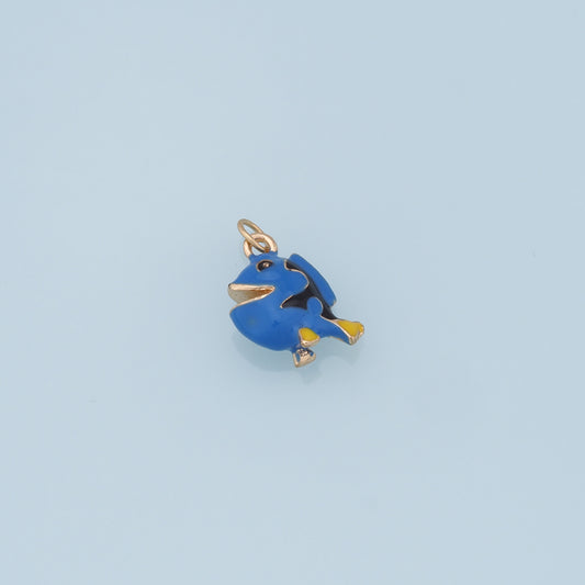 Cute Fish Charms,18K Gold Filled Enamel Fish Pendant,Kawaii Charm Bracelet Necklace for DIY Jewelry Making Supply