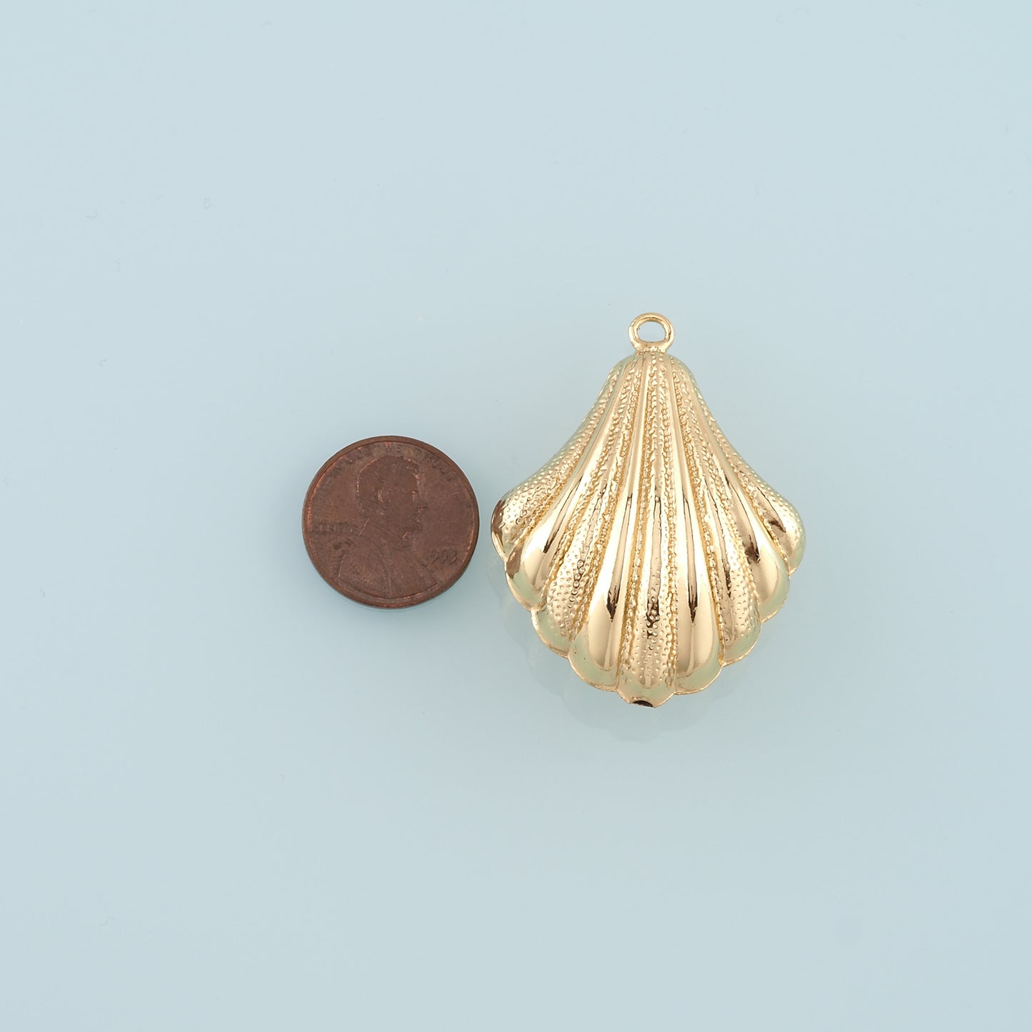 Gold Conch Charms,18K Gold Filled Big Shell Pendant,Conch Shell Charm Bracelet Necklace for DIY Jewelry Making Supply