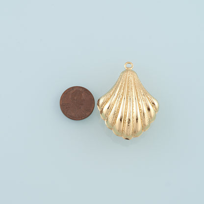 Gold Conch Charms,18K Gold Filled Big Shell Pendant,Conch Shell Charm Bracelet Necklace for DIY Jewelry Making Supply