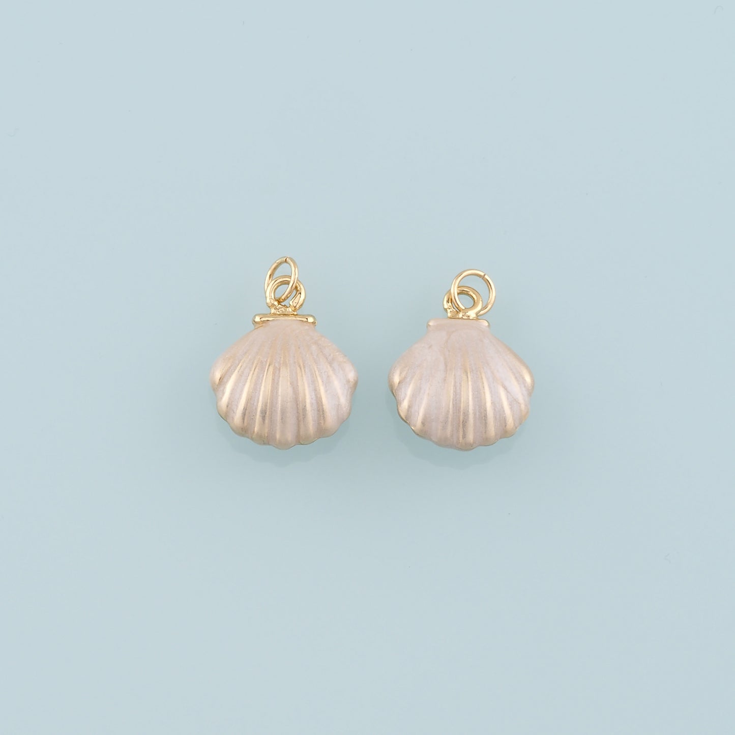 Gold Shell Charms,18K Gold Filled Scallop Pendant,Enamel Conch Shell Charm Bracelet Necklace for DIY Jewelry Making Supply