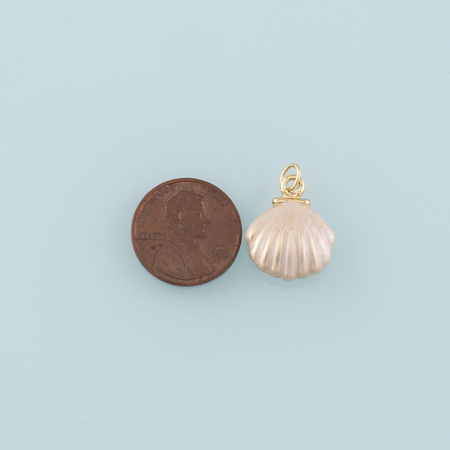 Gold Shell Charms,18K Gold Filled Scallop Pendant,Enamel Conch Shell Charm Bracelet Necklace for DIY Jewelry Making Supply