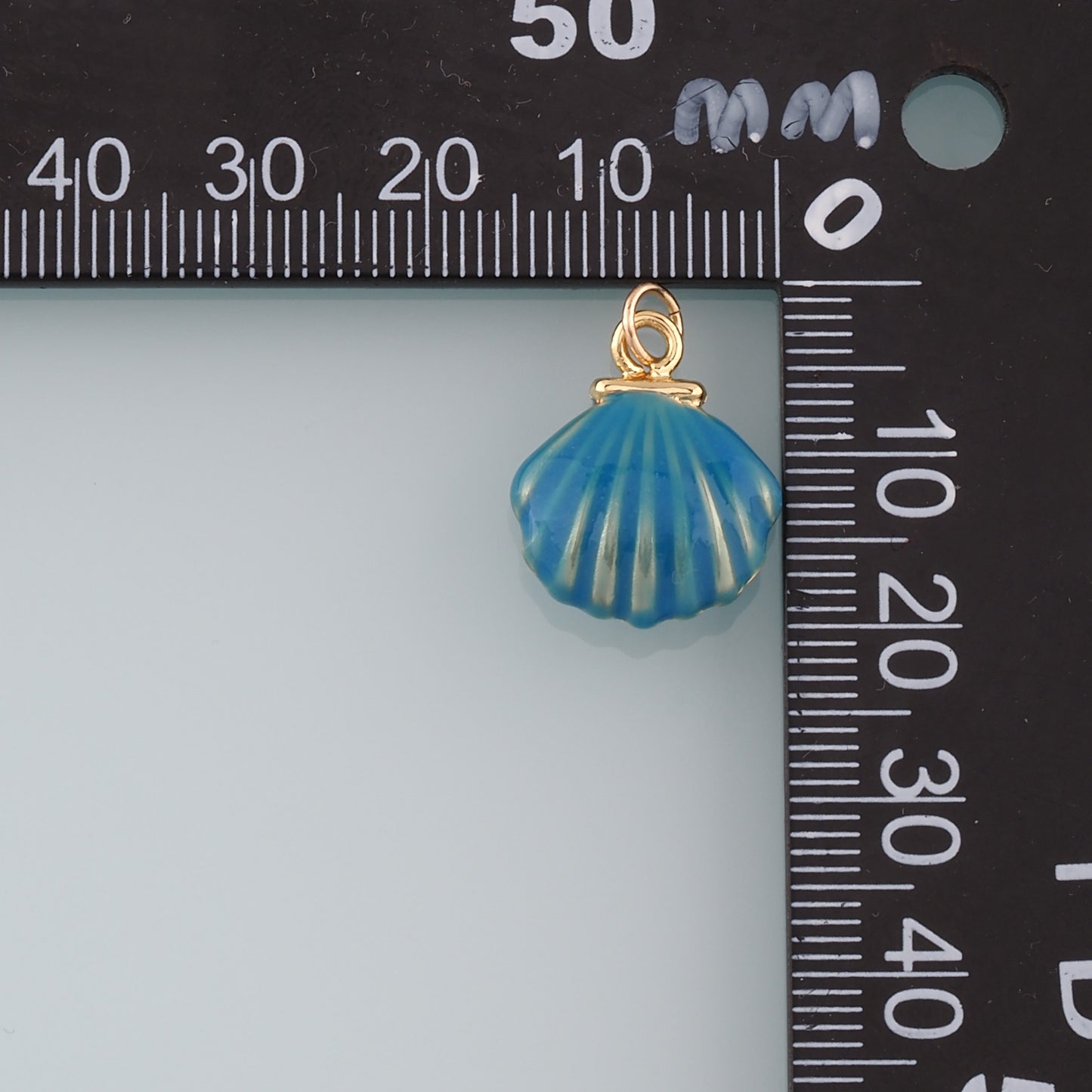 Gold Shell Charms,18K Gold Filled Scallop Pendant,Enamel Conch Shell Charm Bracelet Necklace for DIY Jewelry Making Supply
