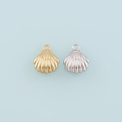 Gold Shell Charms,18K Gold Filled Scallop Pendant,Conch Shell Charm Bracelet Necklace for DIY Jewelry Making Supply