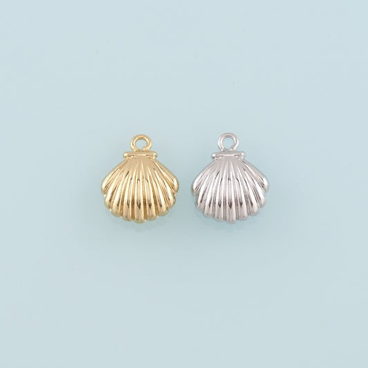 Gold Shell Charms,18K Gold Filled Scallop Pendant,Conch Shell Charm Bracelet Necklace for DIY Jewelry Making Supply
