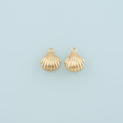 Gold Shell Charms,18K Gold Filled Scallop Pendant,Conch Shell Charm Bracelet Necklace for DIY Jewelry Making Supply
