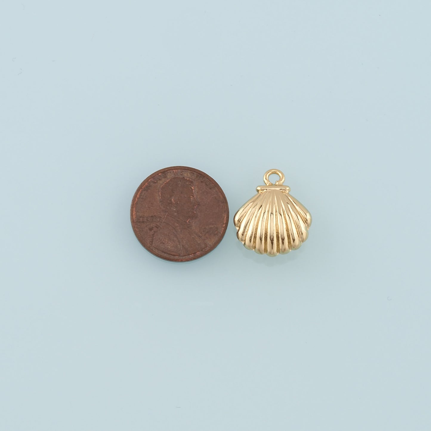 Gold Shell Charms,18K Gold Filled Scallop Pendant,Conch Shell Charm Bracelet Necklace for DIY Jewelry Making Supply
