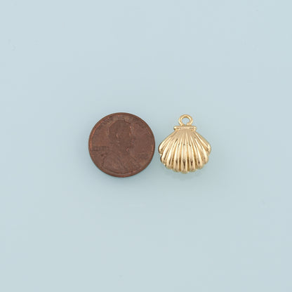 Gold Shell Charms,18K Gold Filled Scallop Pendant,Conch Shell Charm Bracelet Necklace for DIY Jewelry Making Supply