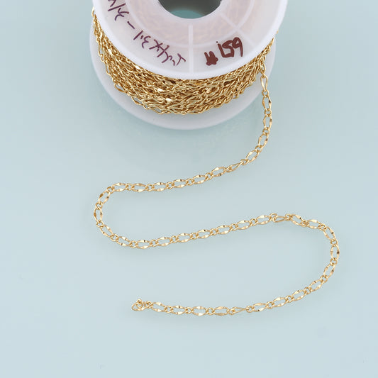 Gold Oval Chain,18K Gold Filled Paper Clip Chain for Necklace Bracelet DIY Jewelry Making Supply