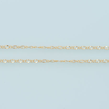 Gold Oval Chain,18K Gold Filled Paper Clip Chain for Necklace Bracelet DIY Jewelry Making Supply