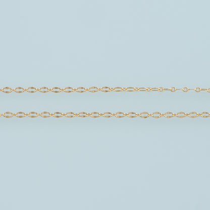 Gold Oval Chain,18K Gold Filled Oval Chain for Necklace Bracelet DIY Jewelry Making Supply