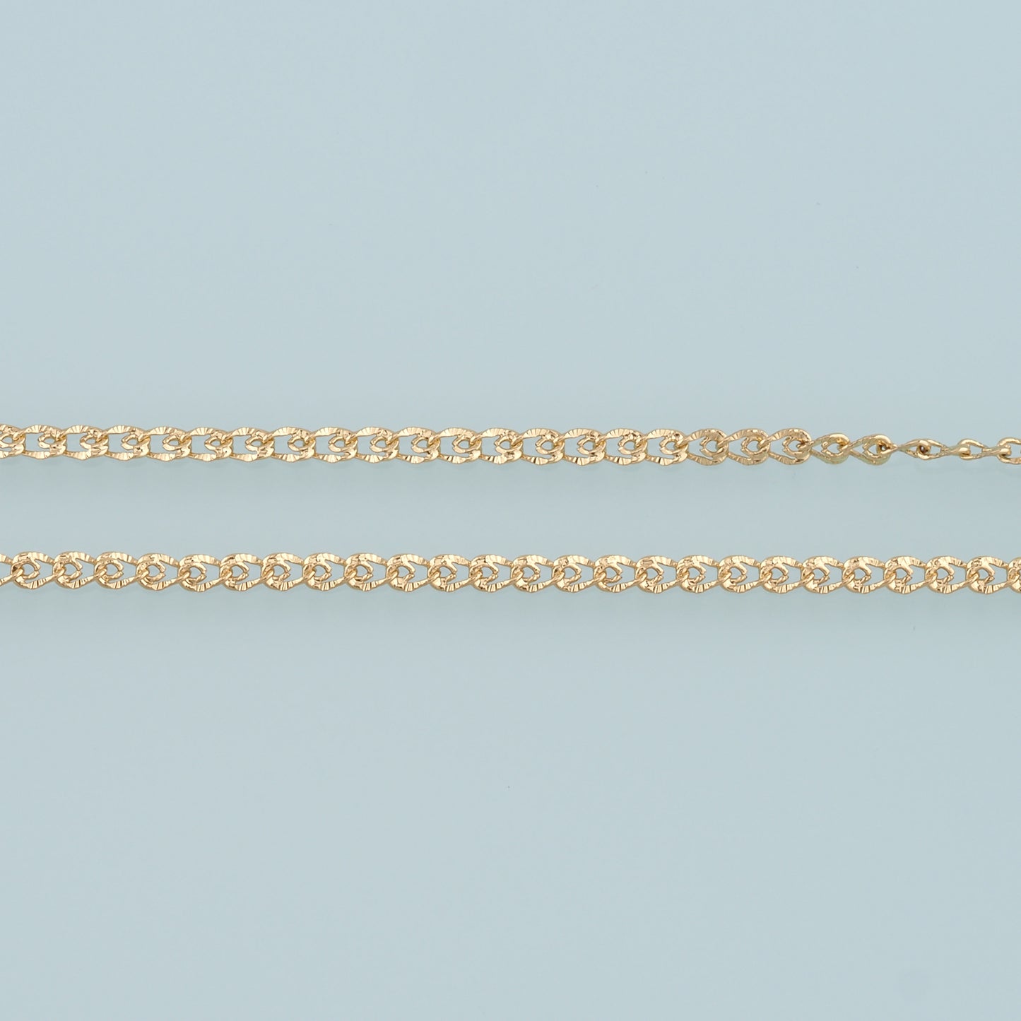 Gold Curb Chain,18K Gold Filled Texture Chain for Necklace Bracelet DIY Jewelry Making Supply