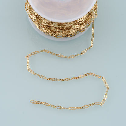 Gold Oval Chain,18K Gold Filled Thin Oval Chain for Necklace Bracelet DIY Jewelry Making Supply